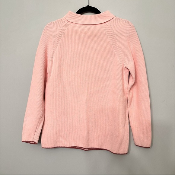 Talbots 100% Pima Cotton Cowl Neck Sweater Pink Ribbed & Knit Size Small - Picture 7 of 10